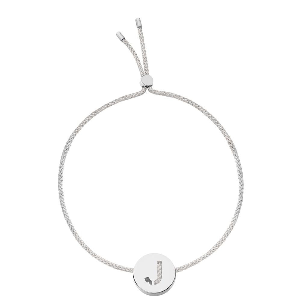 Ruifier ABC's J Cord Bracelet Light Grey Sterling Silver