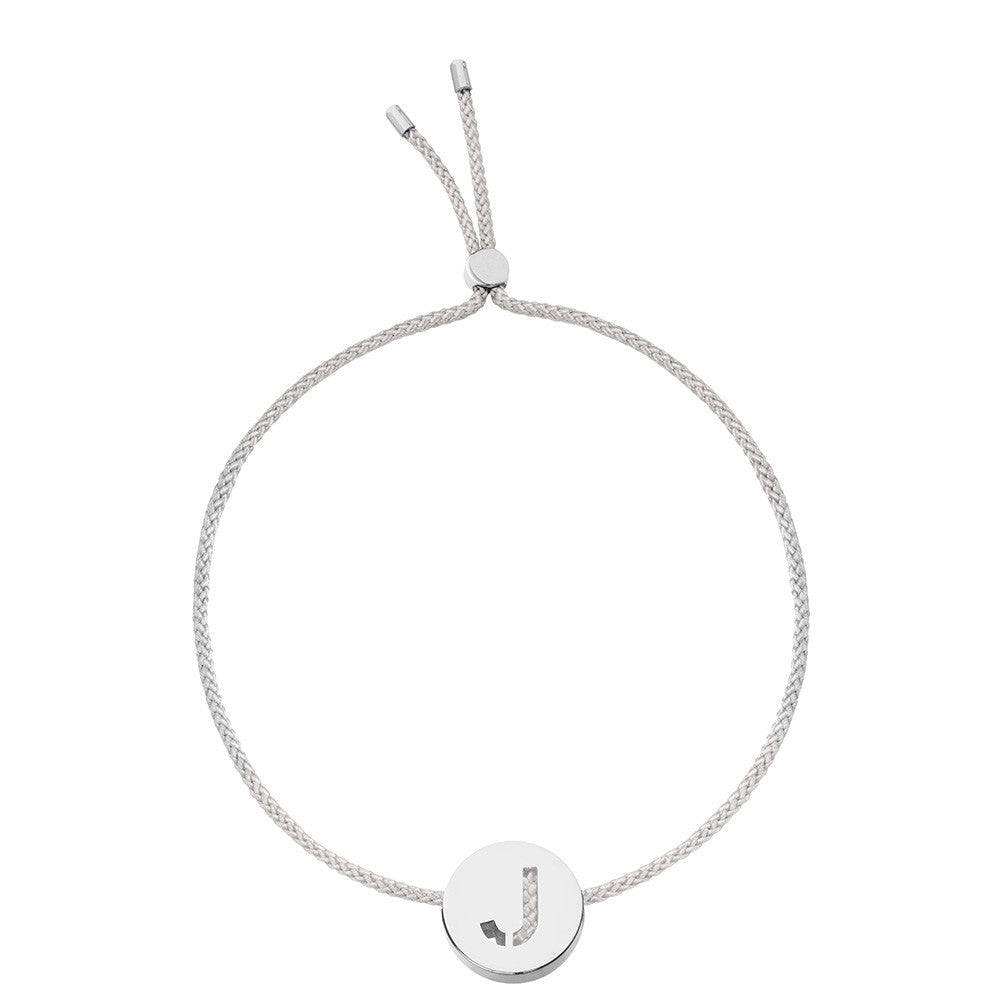 Ruifier ABC's J Cord Bracelet Light Grey Sterling Silver