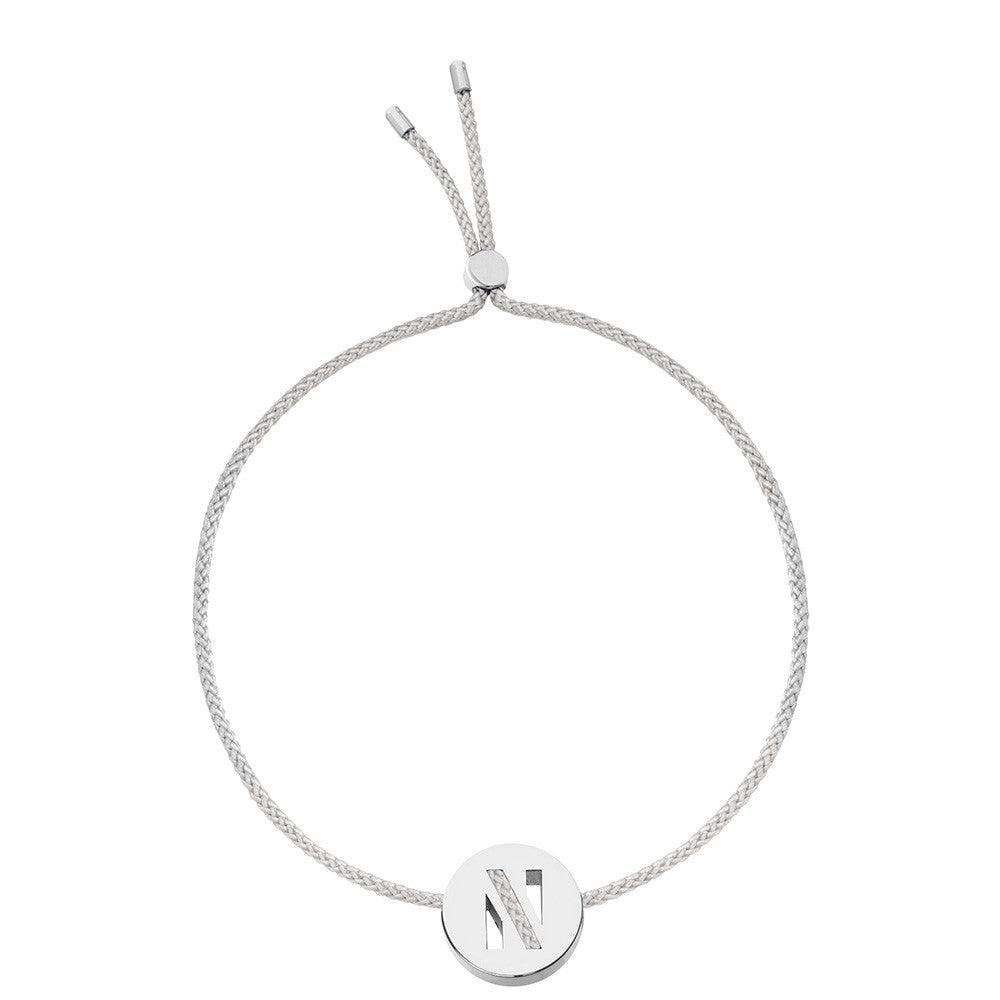 Ruifier ABC's N Cord Bracelet Light Grey Sterling Silver