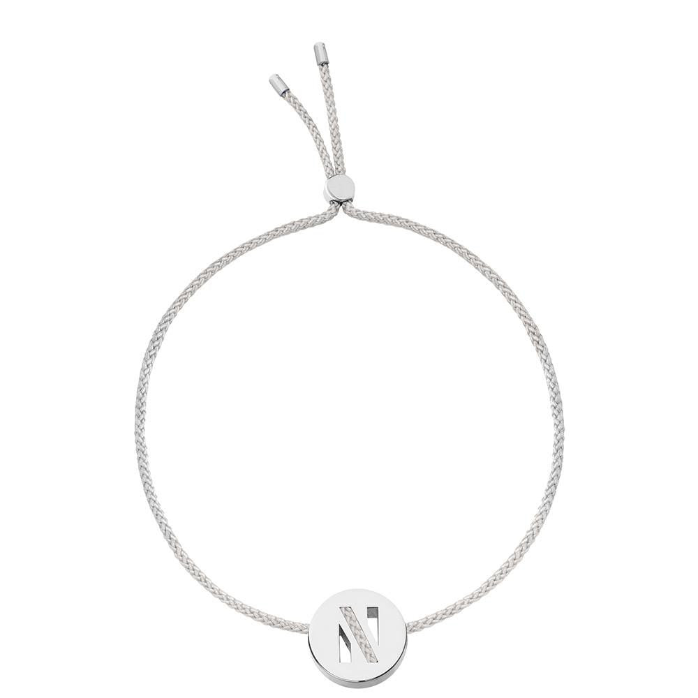 Ruifier ABC's N Cord Bracelet Light Grey Sterling Silver