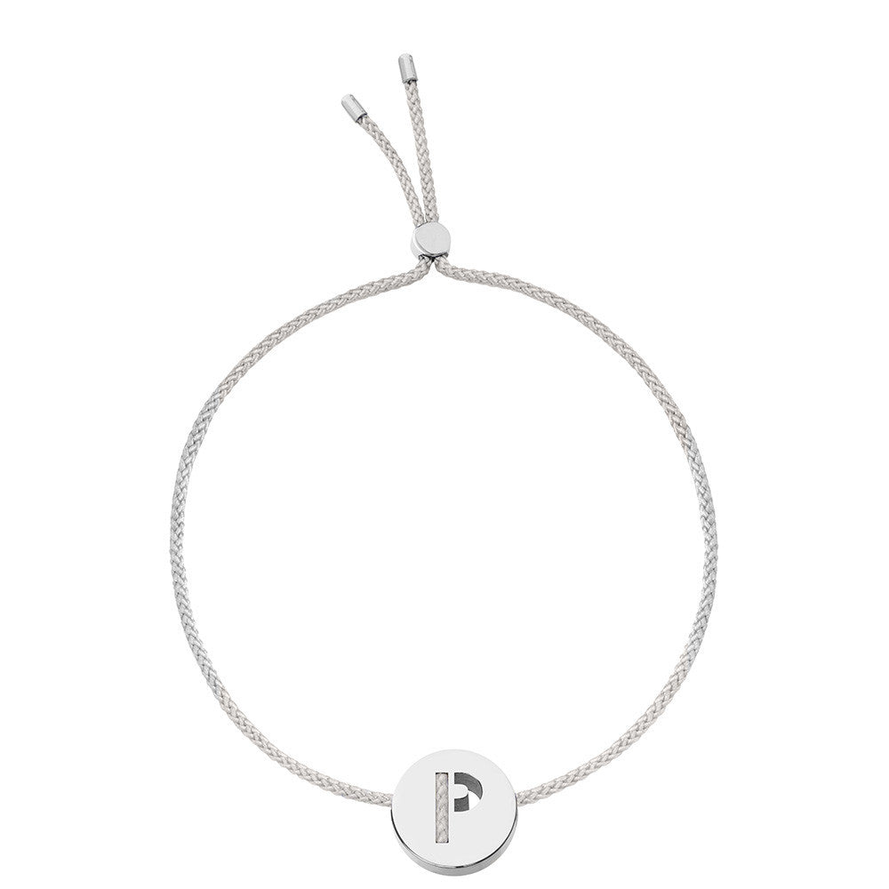 Ruifier ABC's P Cord Bracelet Light Grey Sterling Silver