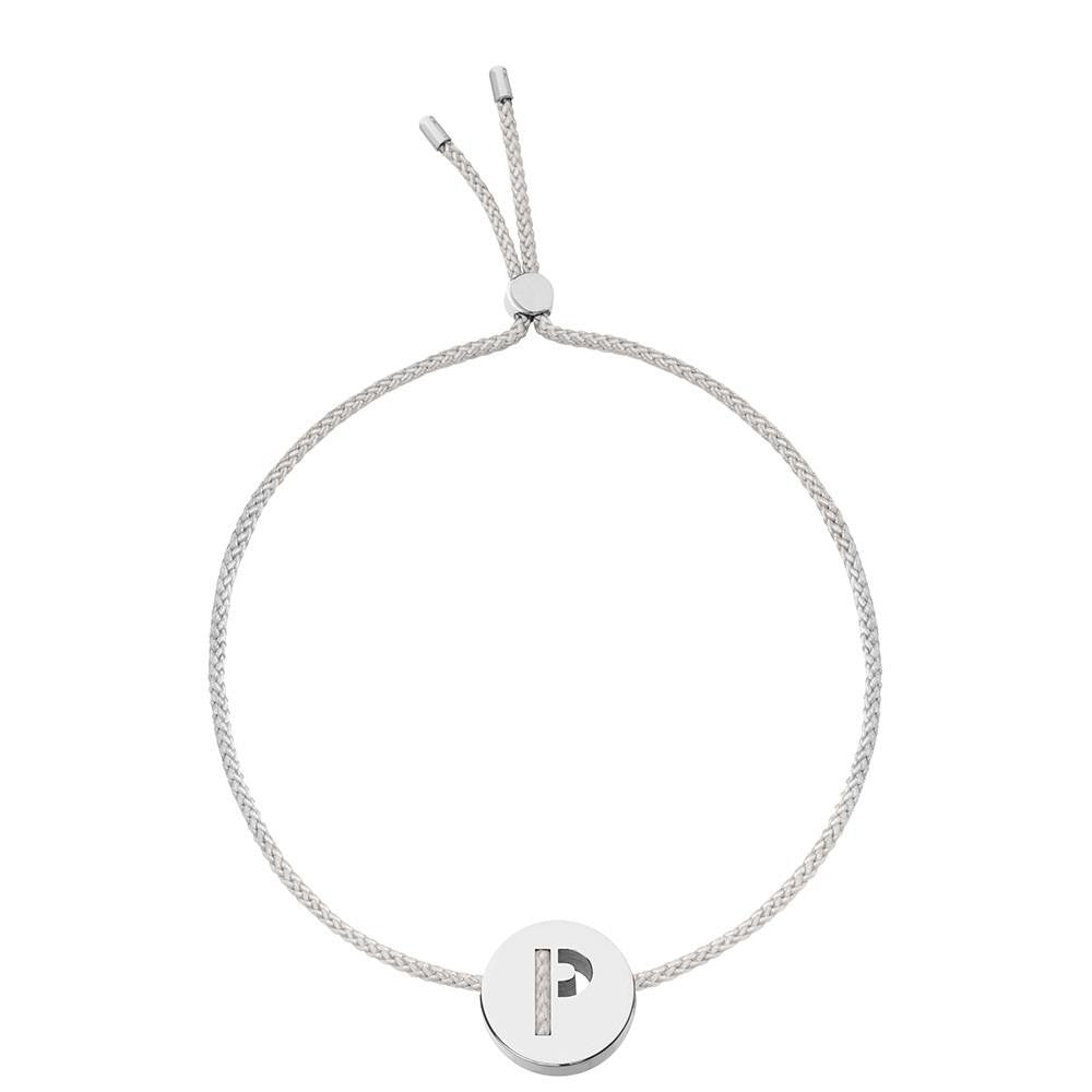 Ruifier ABC's P Cord Bracelet Light Grey Sterling Silver