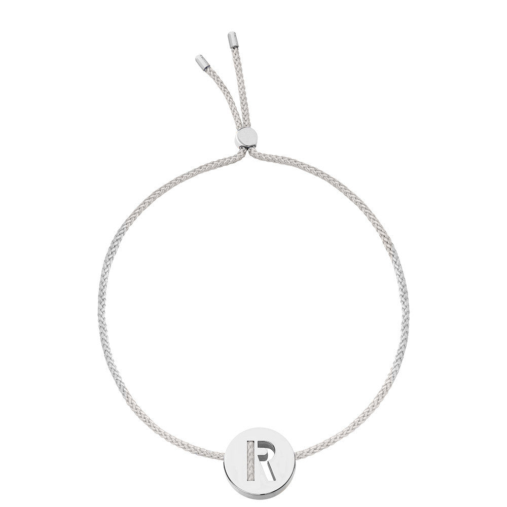 Ruifier ABC's R Cord Bracelet Light Grey Sterling Silver