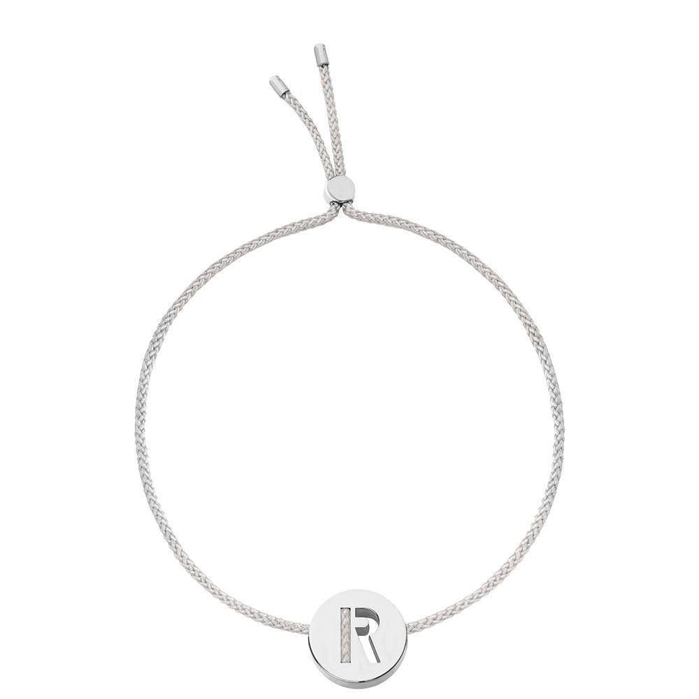 Ruifier ABC's R Cord Bracelet Light Grey Sterling Silver