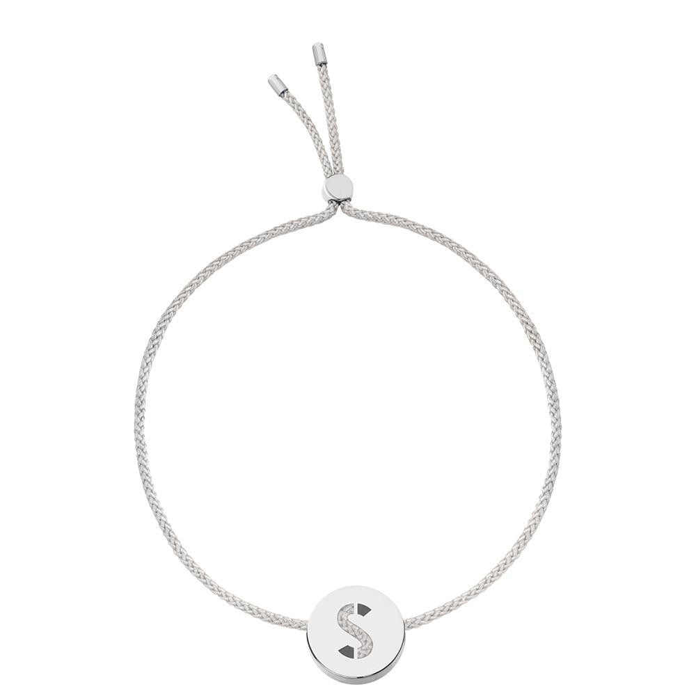 Ruifier ABC's S Cord Bracelet Light Grey Sterling Silver