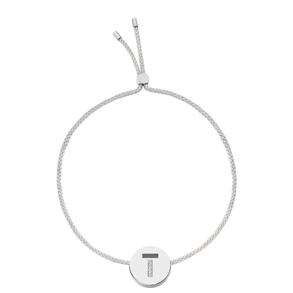 Ruifier ABC's T Cord Bracelet Light Grey Sterling Silver