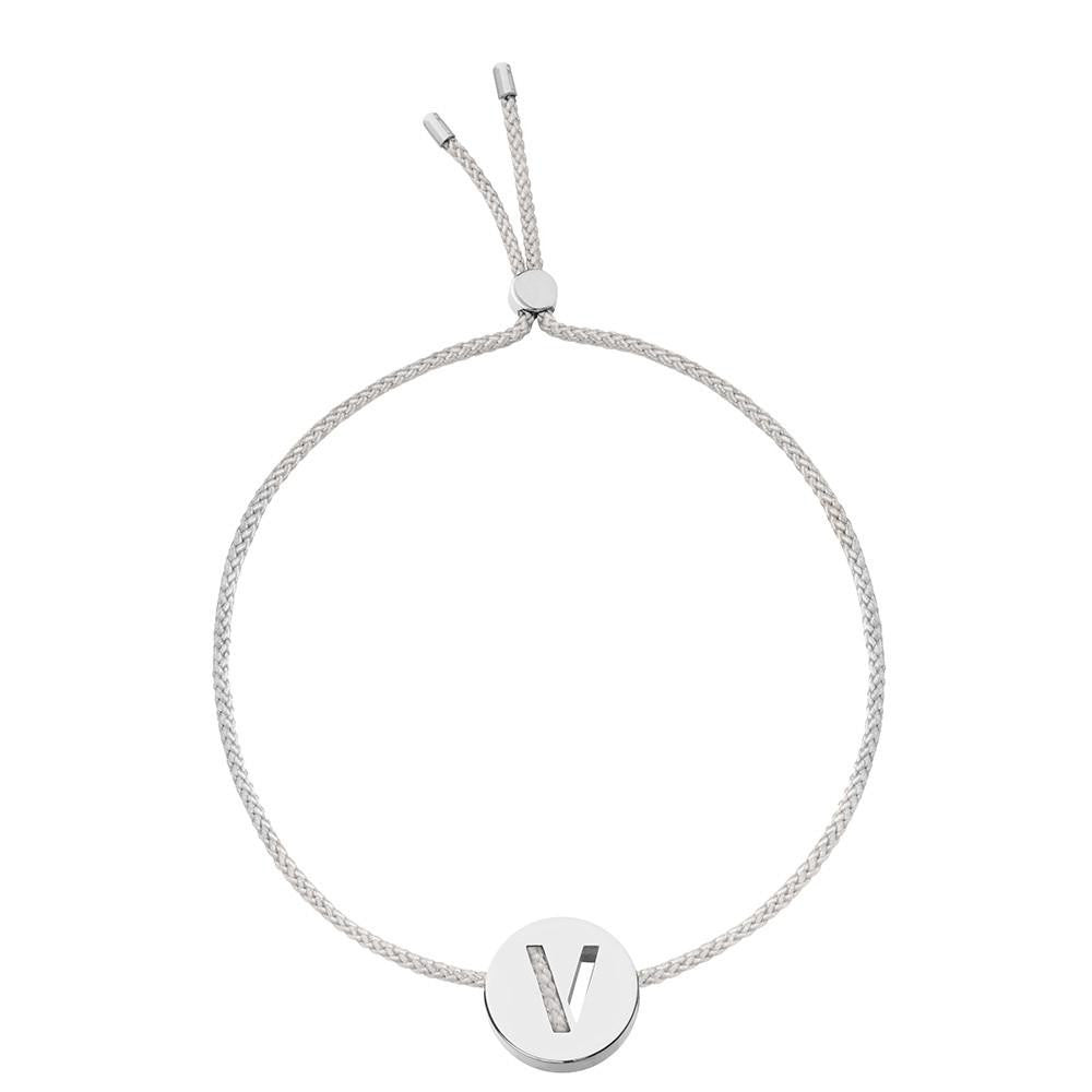 Ruifier ABC's V Cord Bracelet Light Grey Sterling Silver