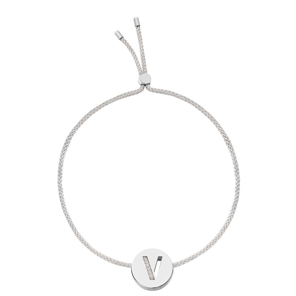 Ruifier ABC's V Cord Bracelet Light Grey Sterling Silver