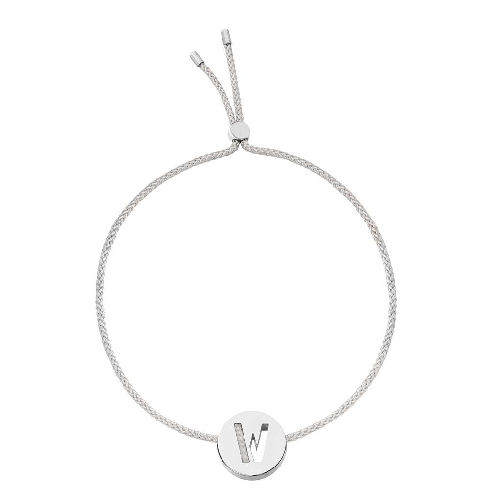 Ruifier ABC's W Cord Bracelet Light Grey Sterling Silver