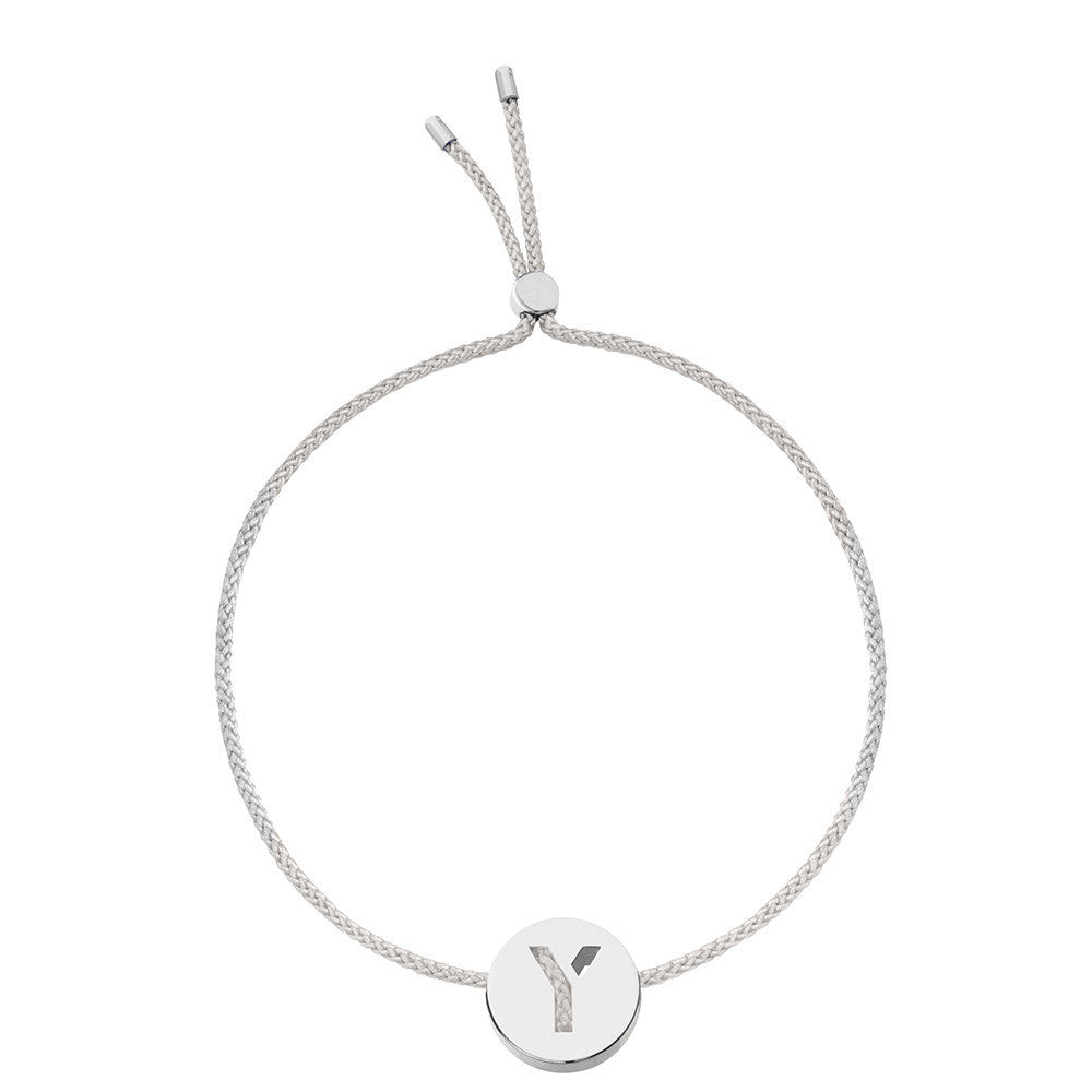 Ruifier ABC's Y Cord Bracelet Light Grey Sterling Silver