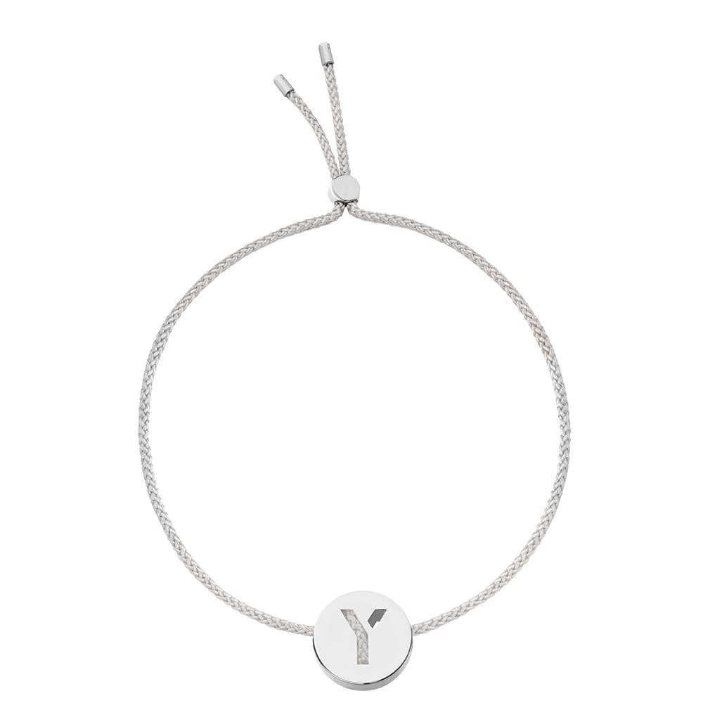 Ruifier ABC's Y Cord Bracelet Light Grey Sterling Silver