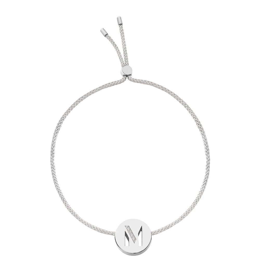 Ruifier ABC's M Cord Bracelet Light Grey Sterling Silver