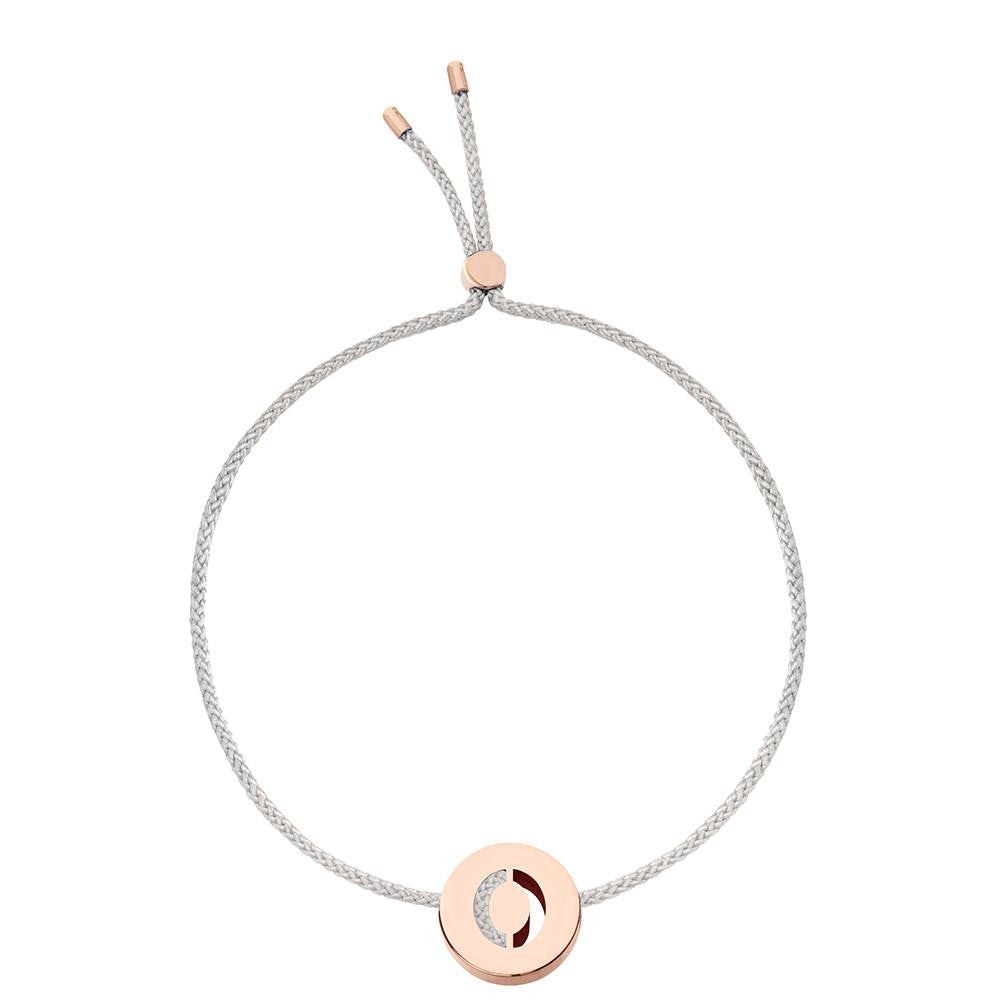Ruifier ABC's O Cord Bracelet Light Grey Rose Gold