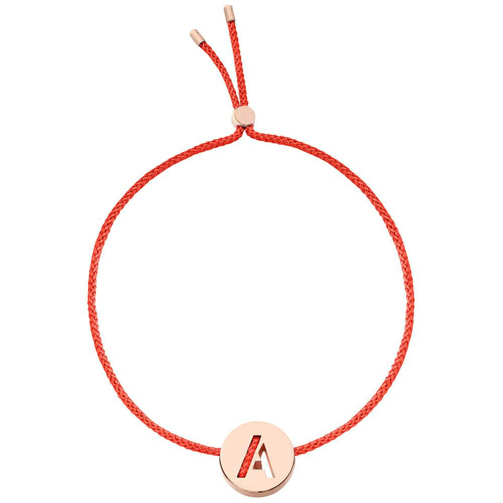 Ruifier ABC's A Cord Bracelet Red Rose Gold