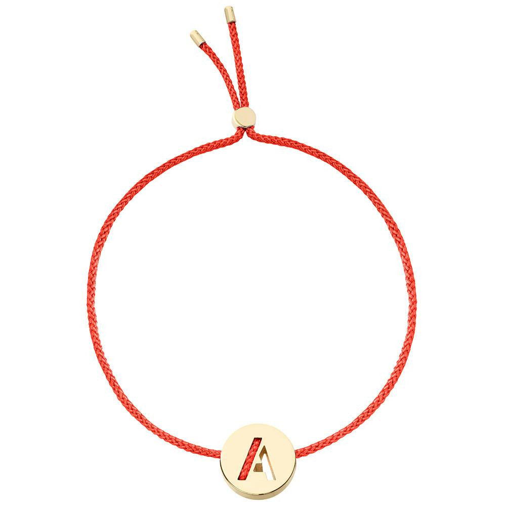 Ruifier ABC's A Cord Bracelet Red Yellow Gold