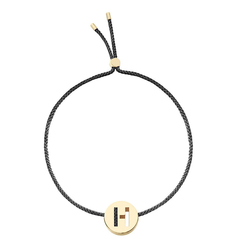 Ruifier ABC's H Cord Bracelet Black Yellow Gold