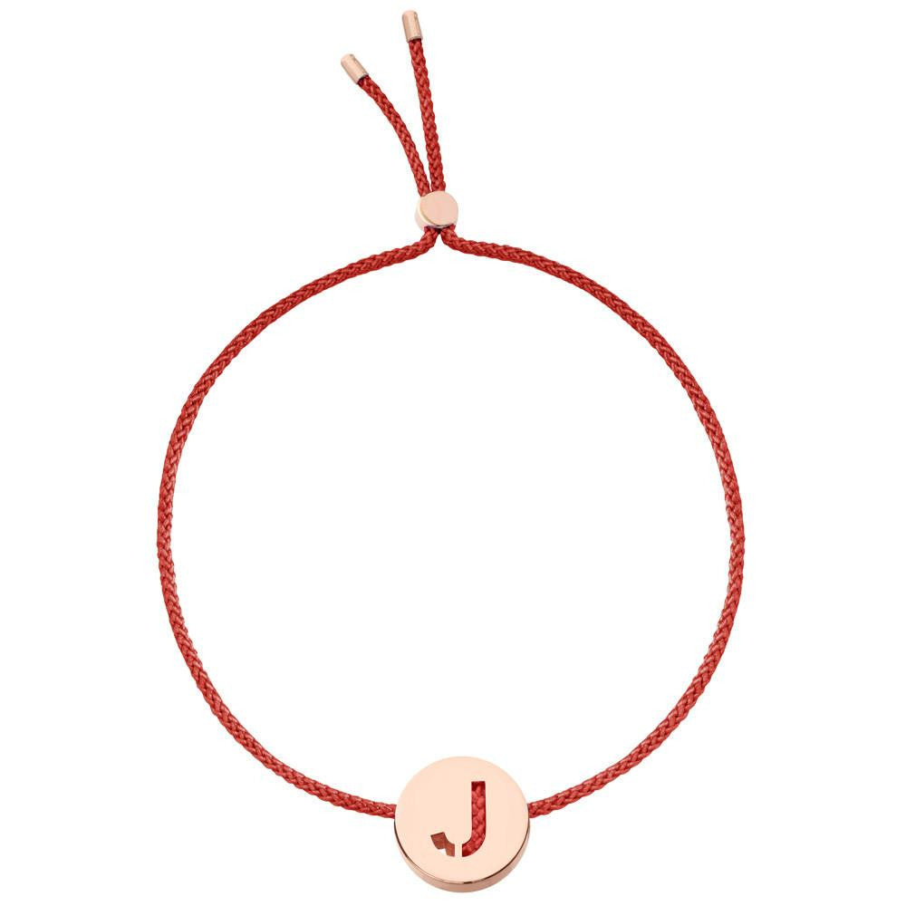 Ruifier ABC's J Cord Bracelet Burnt Umber Rose Gold