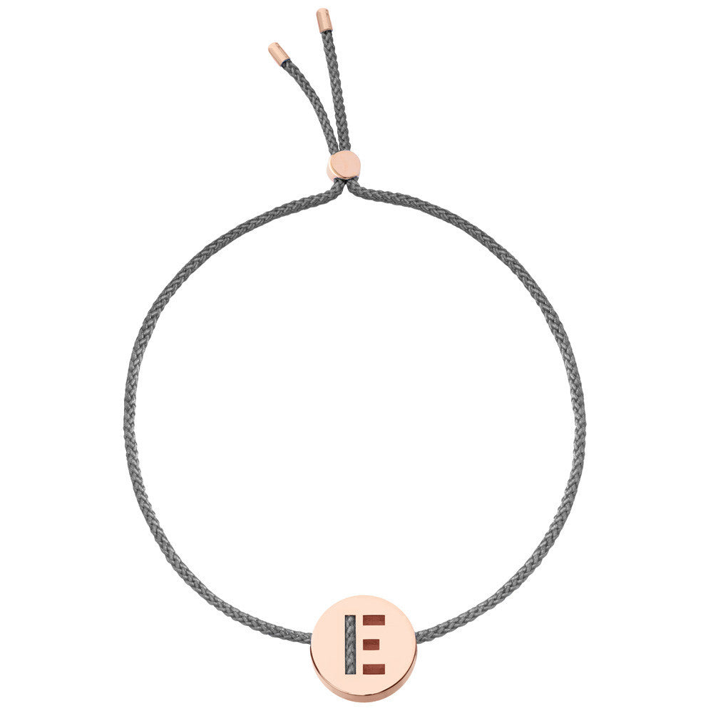 Ruifier ABC's E Cord Bracelet Dark Grey Rose Gold