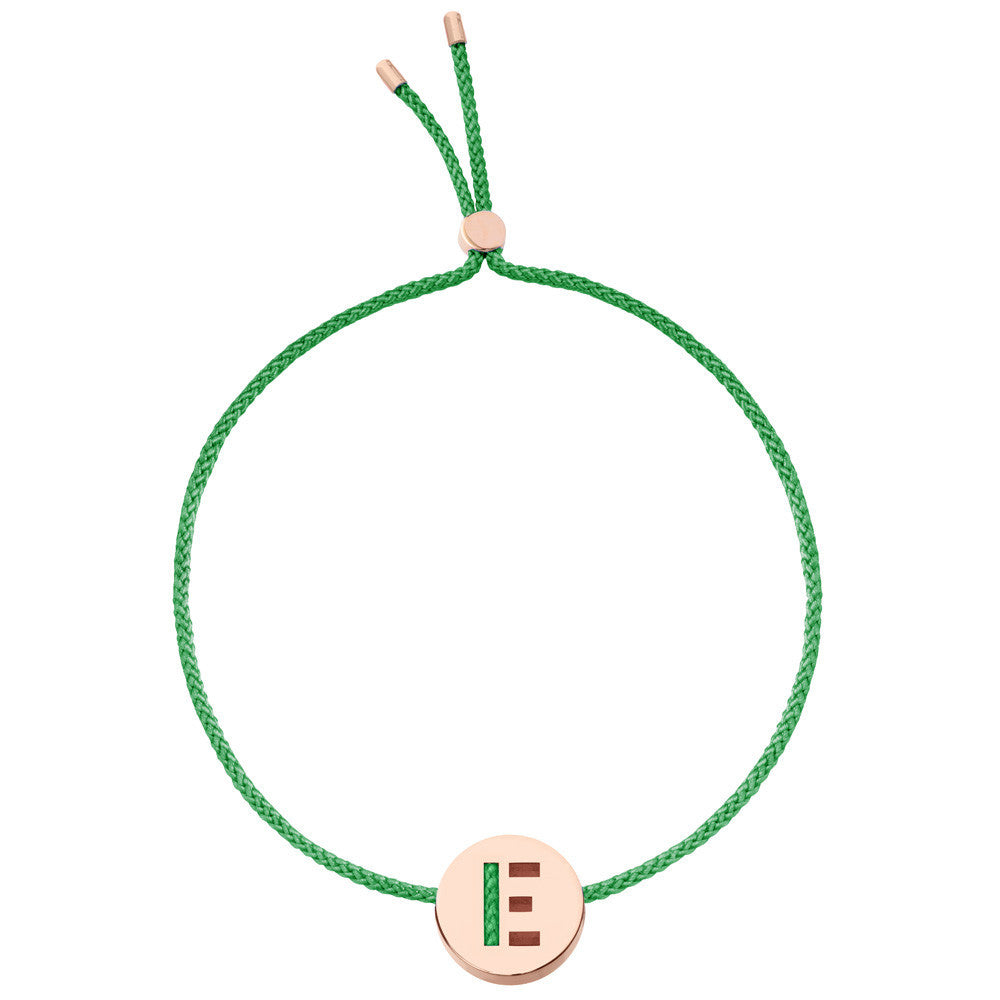 Ruifier ABC's E Cord Bracelet Green Rose Gold