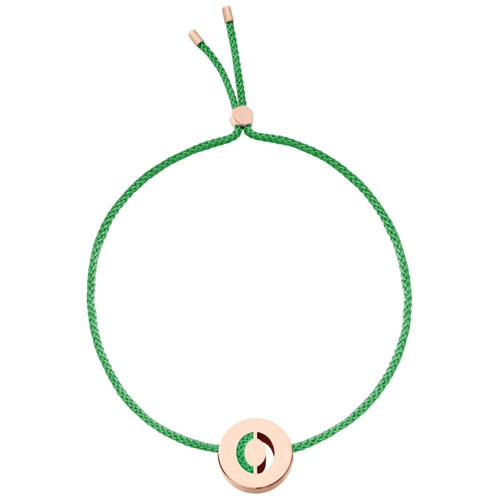 Ruifier ABC's O Cord Bracelet Green Rose Gold