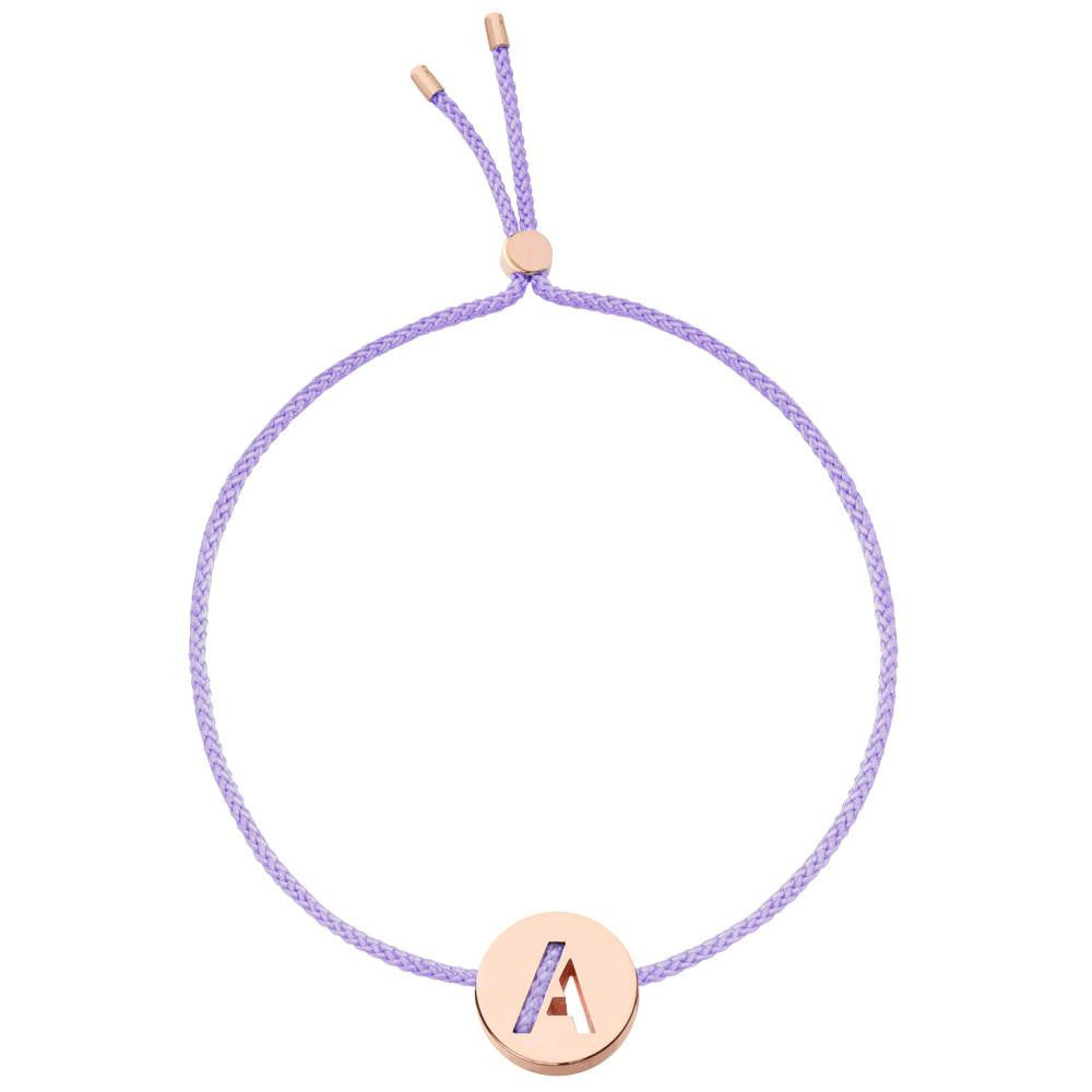 Ruifier ABC's A Cord Bracelet Lilac Rose Gold