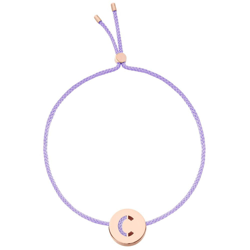 Ruifier ABC's C Cord Bracelet Lilac Rose Gold