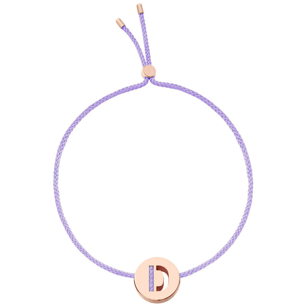 Ruifier ABC's D Cord Bracelet Lilac Rose Gold