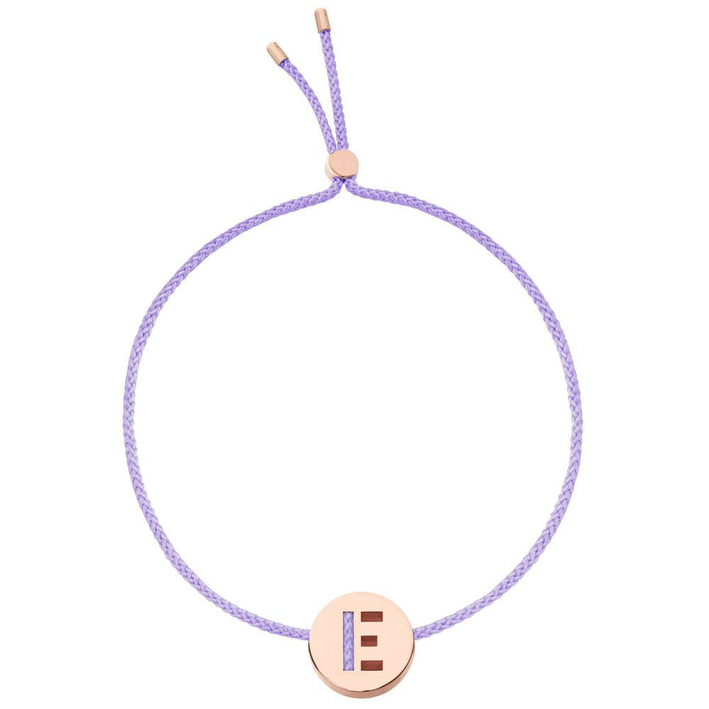 Ruifier ABC's E Cord Bracelet Lilac Rose Gold