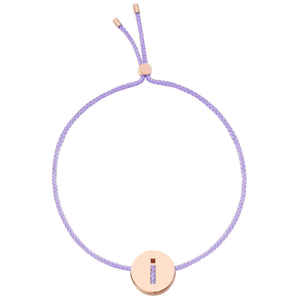 Ruifier ABC's I Cord Bracelet Lilac Rose Gold
