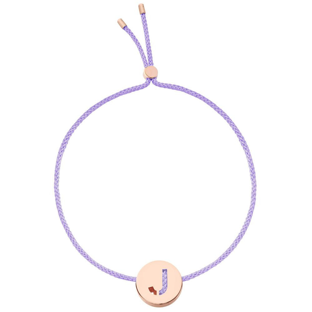 Ruifier ABC's J Cord Bracelet Lilac Rose Gold