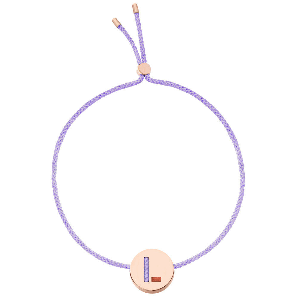 Ruifier ABC's L Cord Bracelet Lilac Rose Gold
