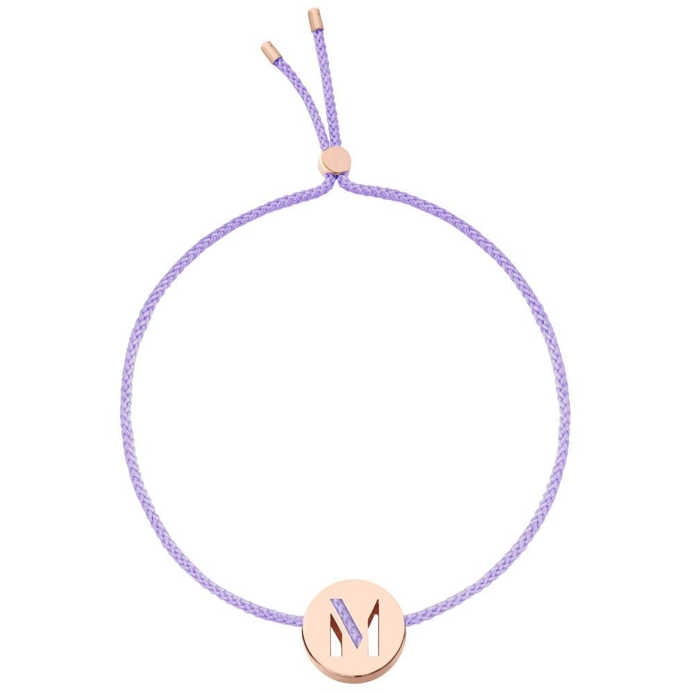 Ruifier ABC's M Cord Bracelet Lilac Rose Gold