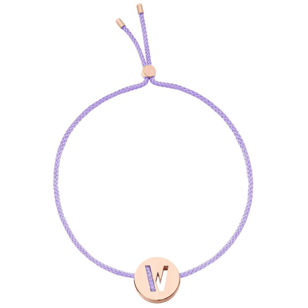 Ruifier ABC's W Cord Bracelet Lilac Rose Gold