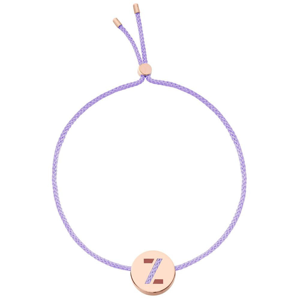 Ruifier ABC's Z Cord Bracelet Lilac Rose Gold