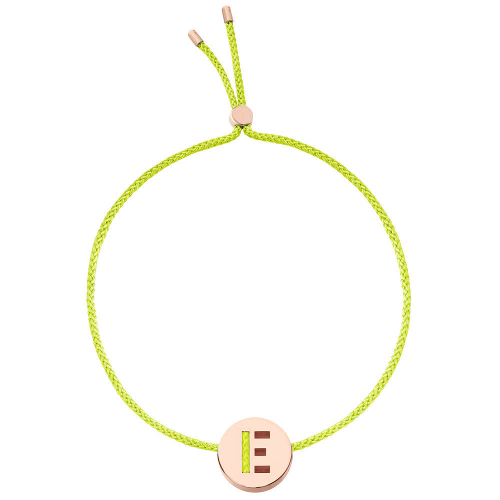 Ruifier ABC's E Cord Bracelet Lime Green Rose Gold