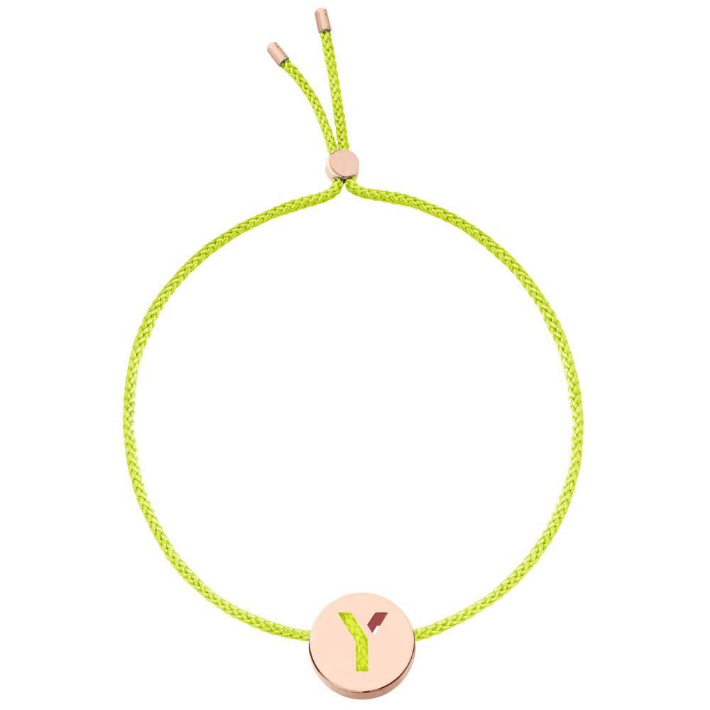 Ruifier ABC's Y Cord Bracelet Lime Green Rose Gold