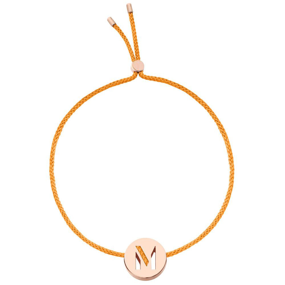Ruifier ABC's M Cord Bracelet Orange Rose Gold