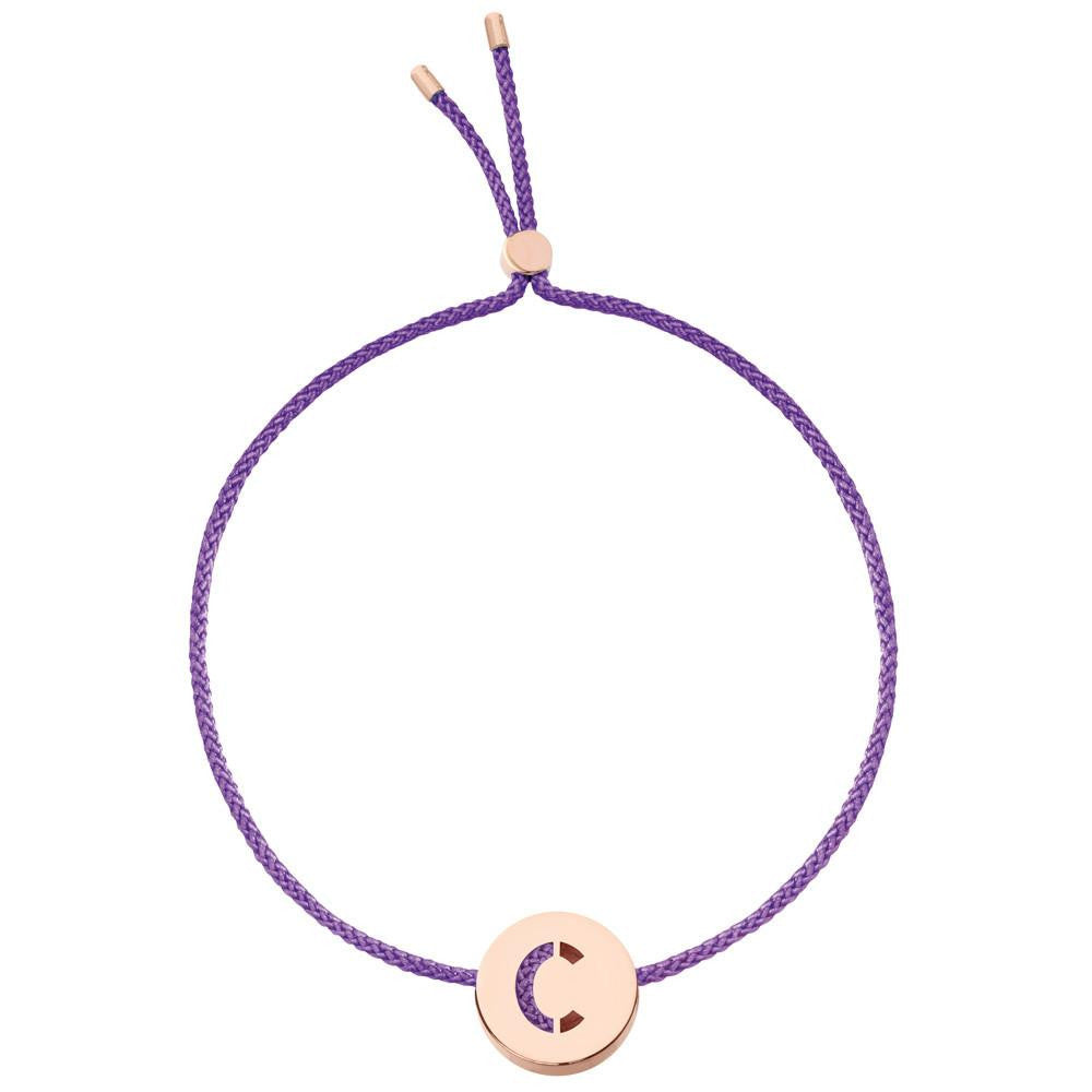 Ruifier ABC's C Cord Bracelet Purple Rose Gold