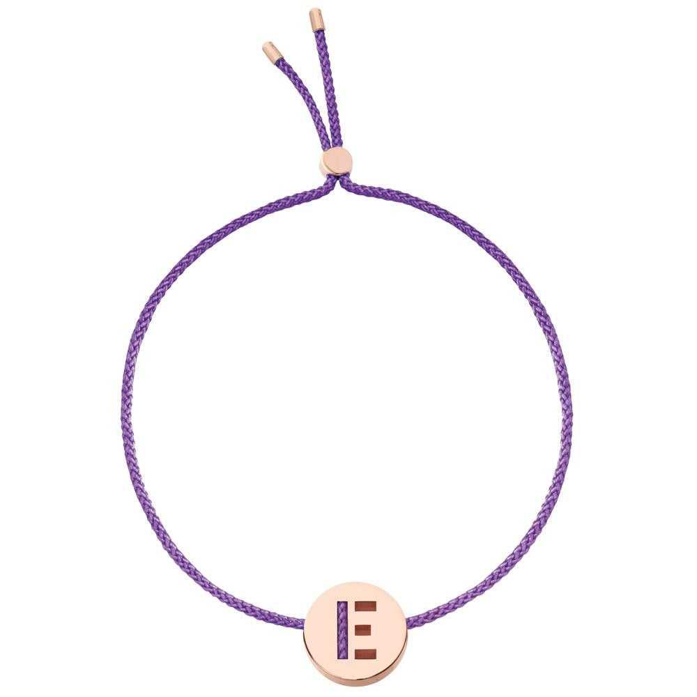 Ruifier ABC's E Cord Bracelet Purple Rose Gold