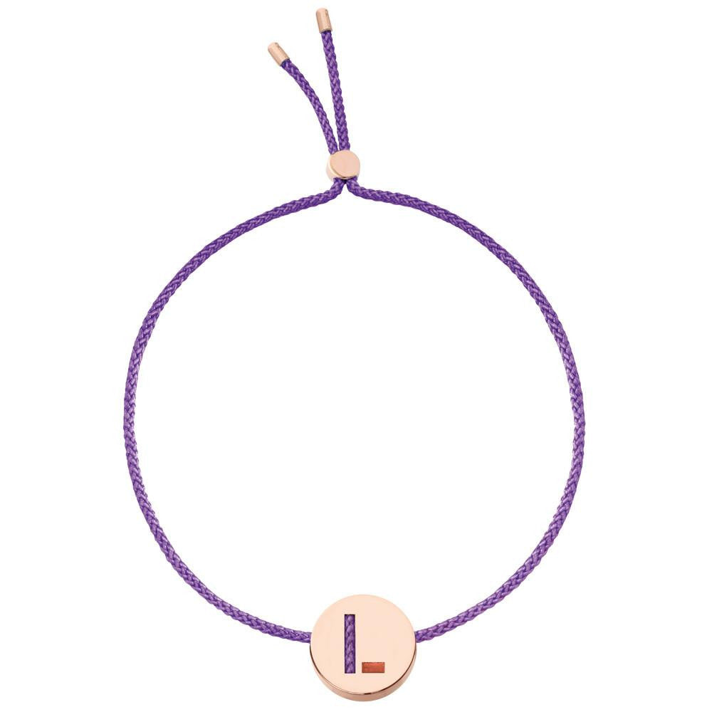 Ruifier ABC's L Cord Bracelet Purple Rose Gold