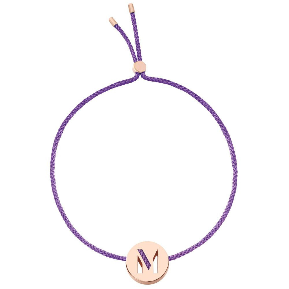 Ruifier ABC's M Cord Bracelet Purple Rose Gold