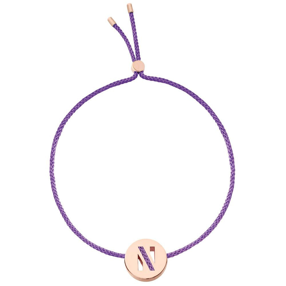 Ruifier ABC's N Cord Bracelet Purple Rose Gold