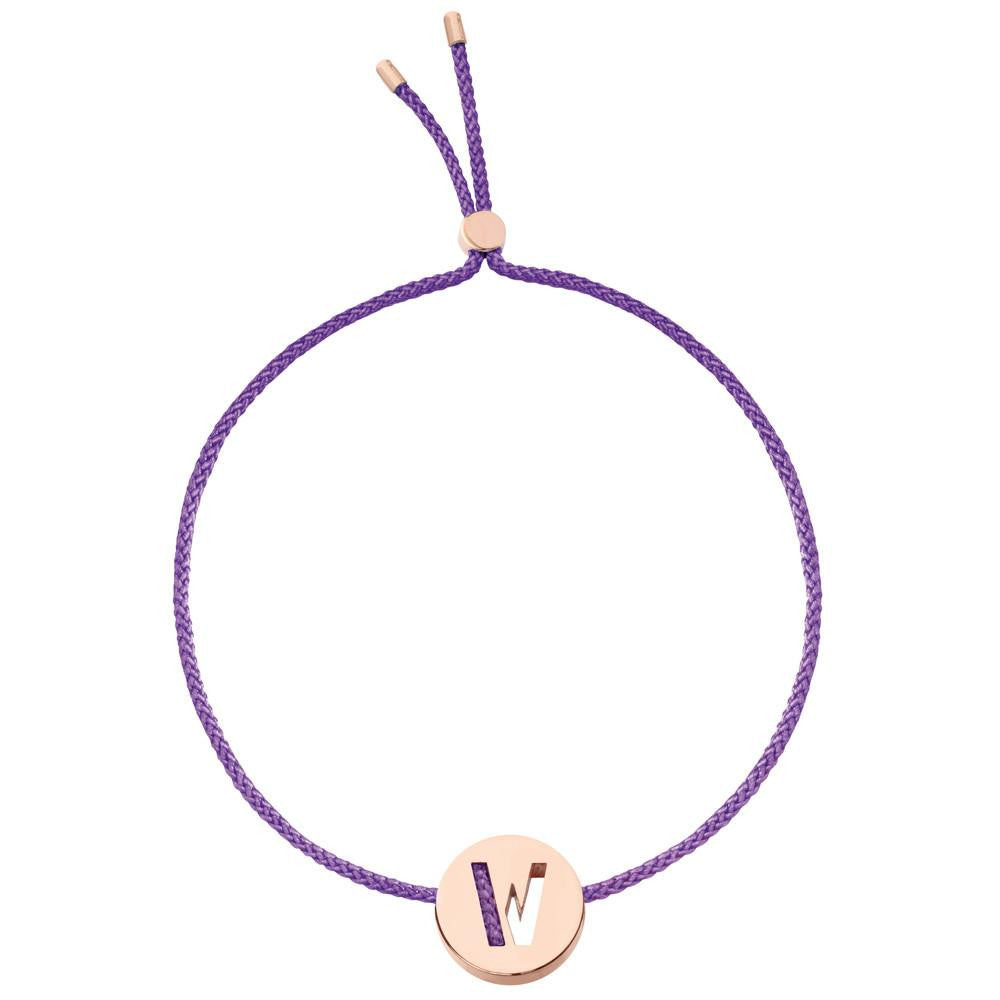 Ruifier ABC's W Cord Bracelet Purple Rose Gold