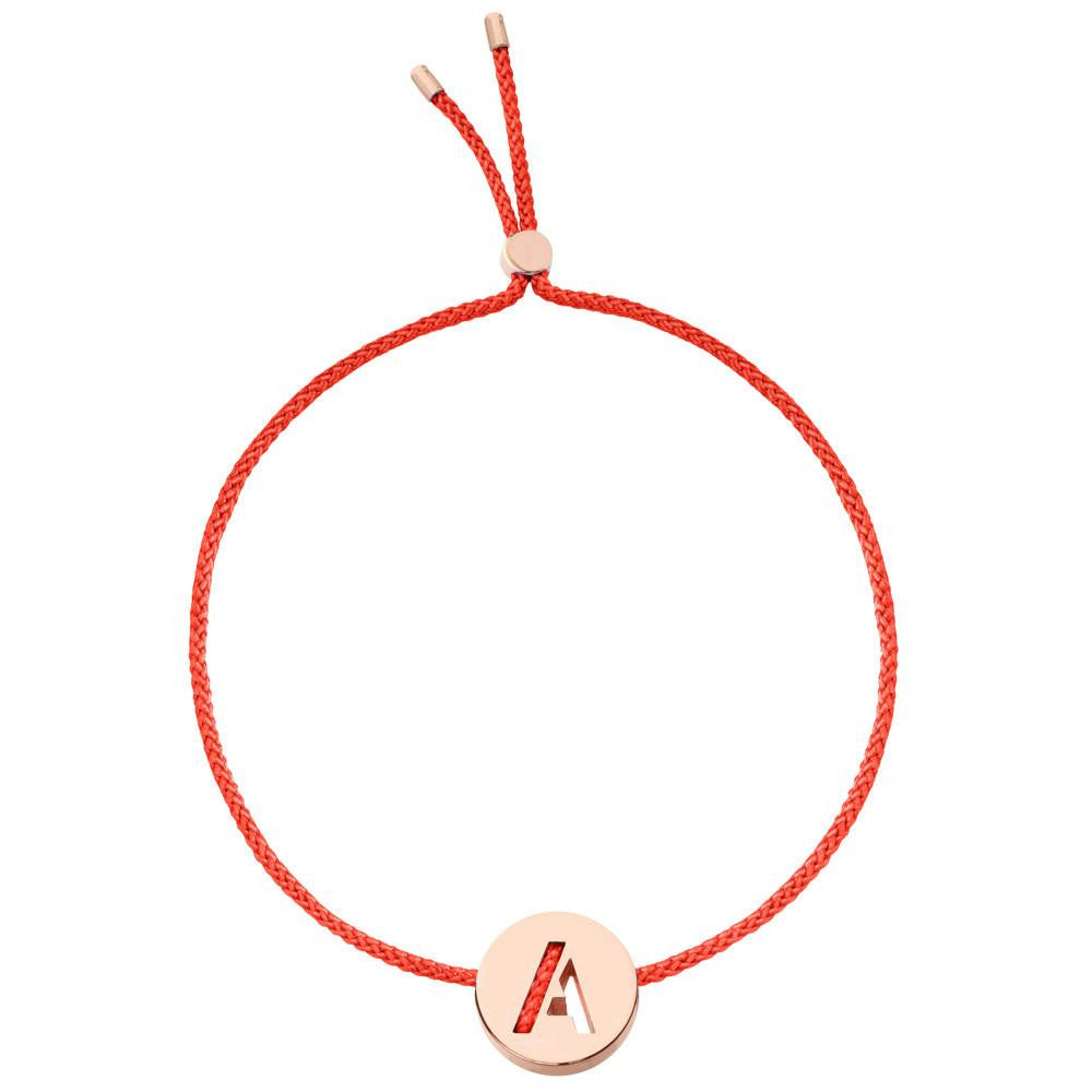 Ruifier ABC's A Cord Bracelet Red Rose Gold