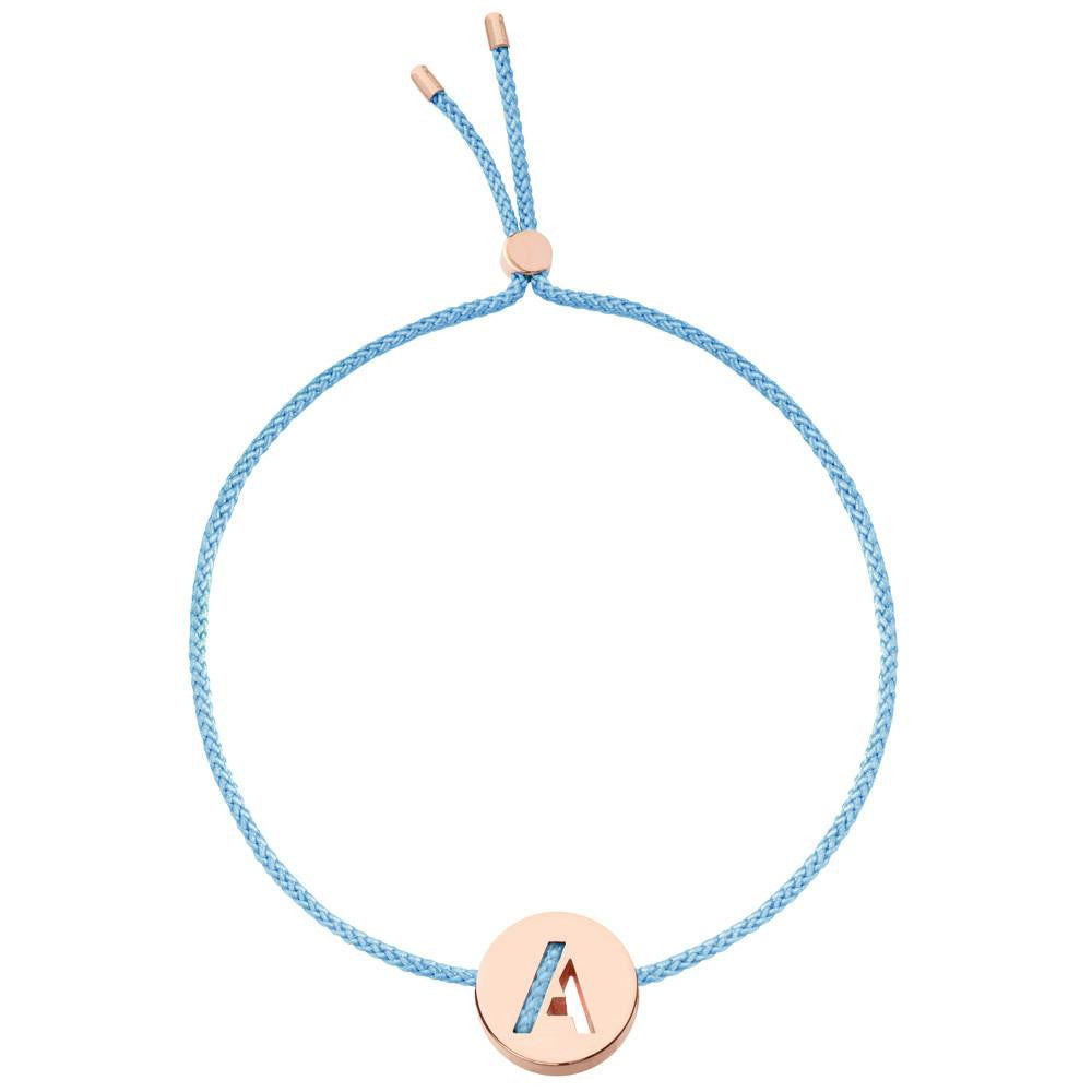 Ruifier ABC's A Cord Bracelet Sky Blue Rose Gold