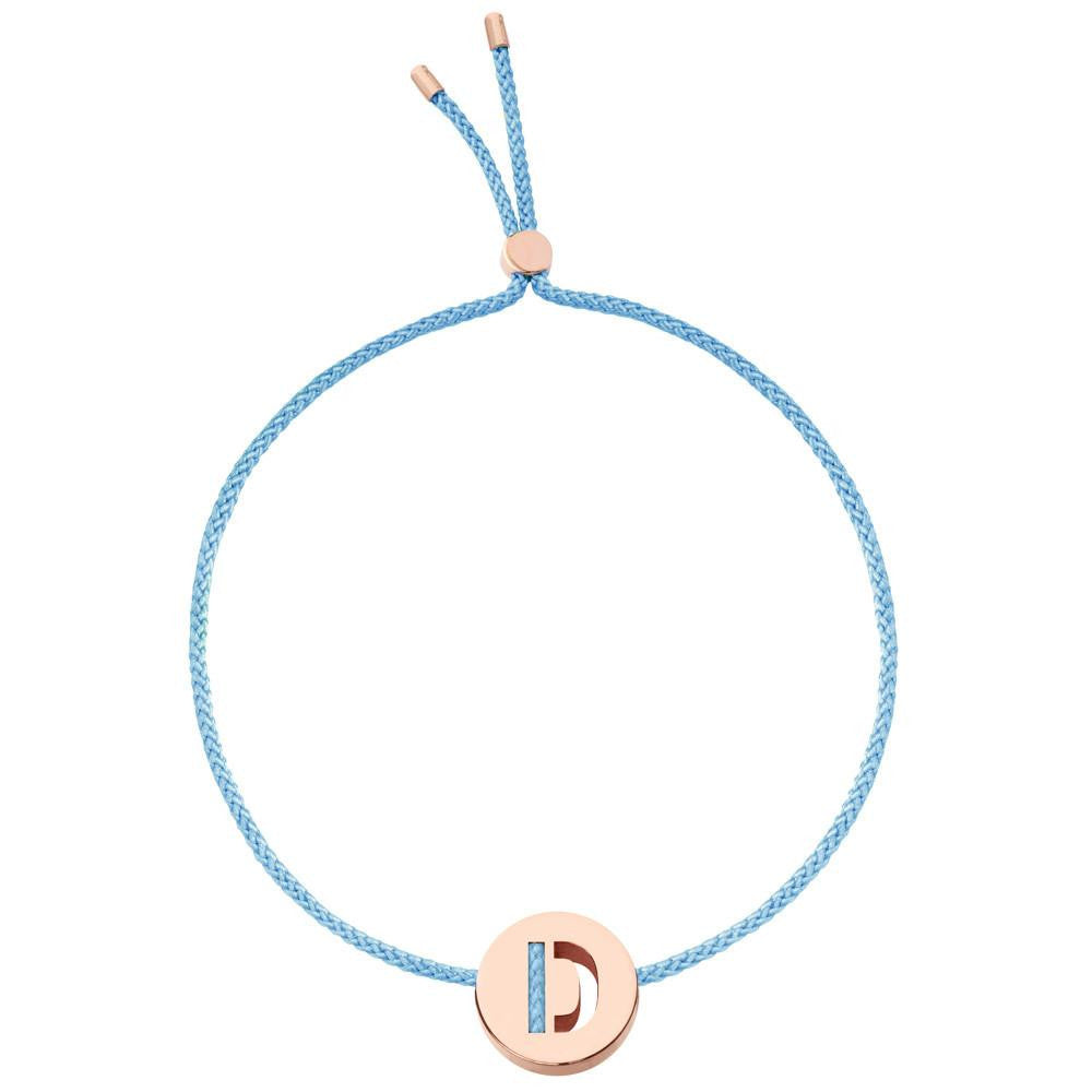 Ruifier ABC's D Cord Bracelet Sky Blue Rose Gold