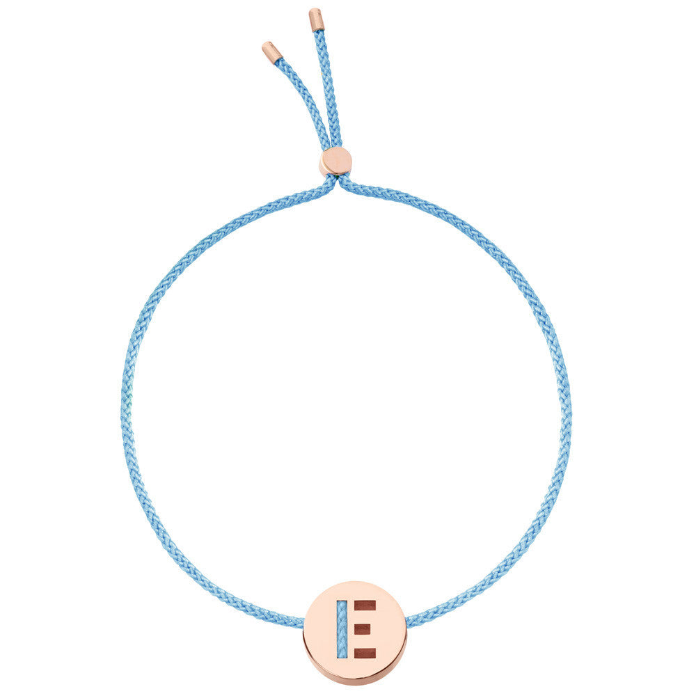 Ruifier ABC's E Cord Bracelet Sky Blue Rose Gold