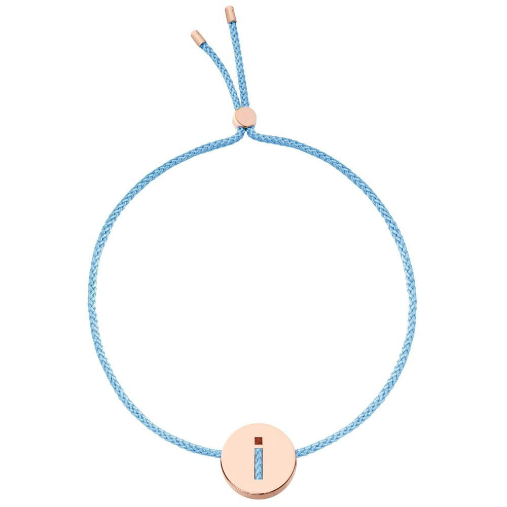 Ruifier ABC's I Cord Bracelet Sky Blue Rose Gold
