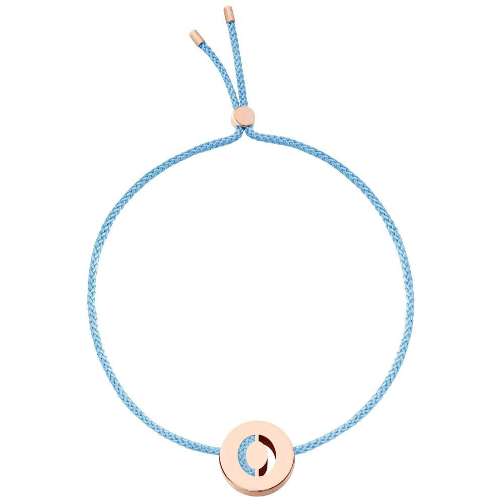 Ruifier ABC's O Cord Bracelet Sky Blue Rose Gold