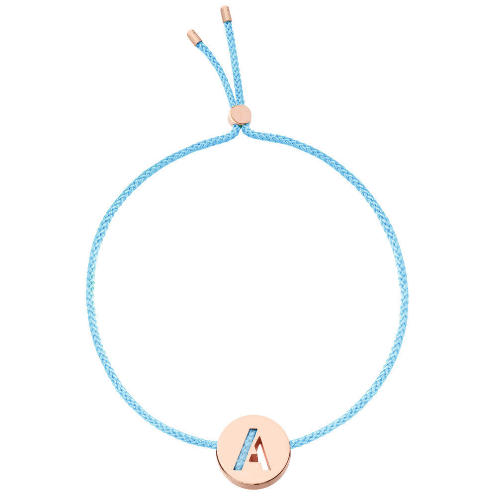 Ruifier ABC's A Cord Bracelet Turquoise Rose Gold